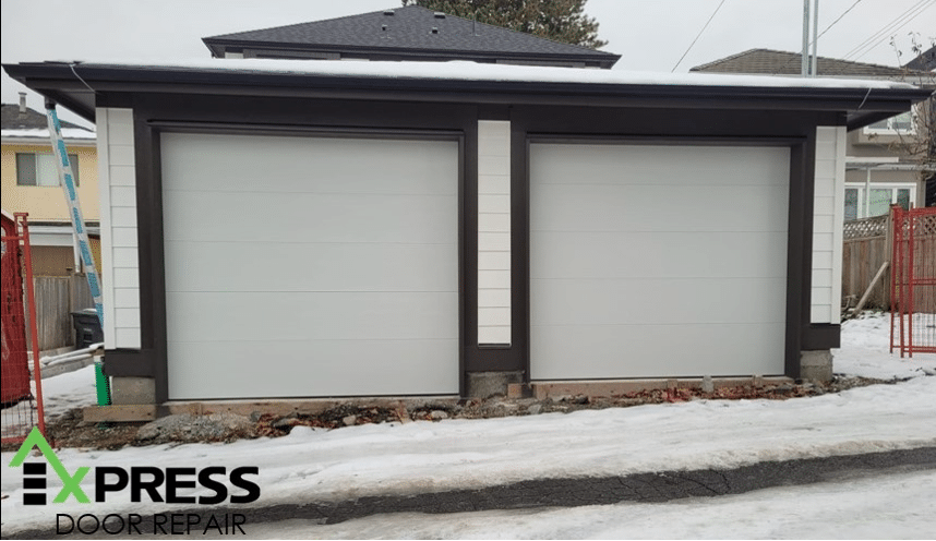 2 Garage Doors in Winter