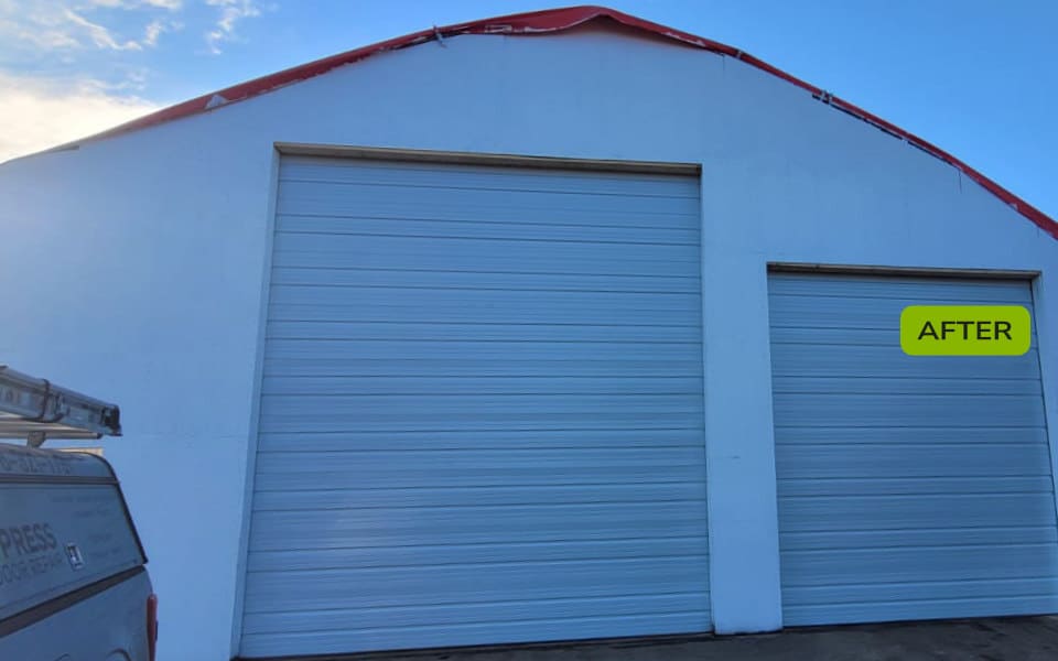 Express Door Repairs before and after Commercial Garage Door 1 after v1 Gallery 3