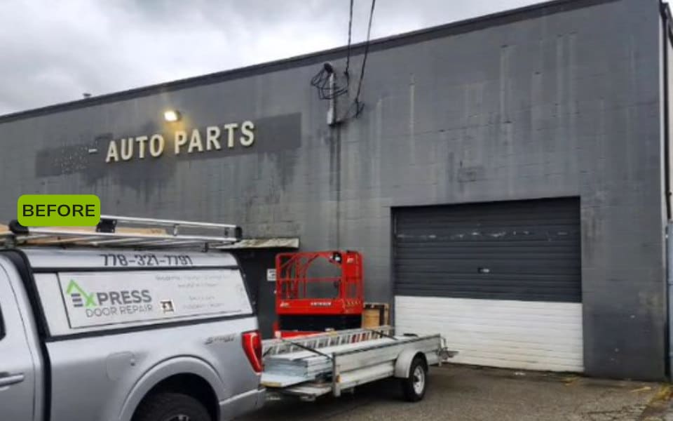Express Door Repairs before and after Commercial Garage Door 3 before v1 Gallery 5