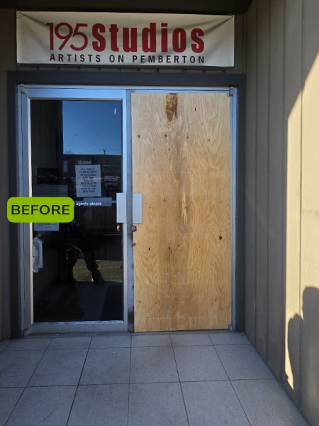 Express Door Repairs before and after storefront 1 before v1 Gallery 17